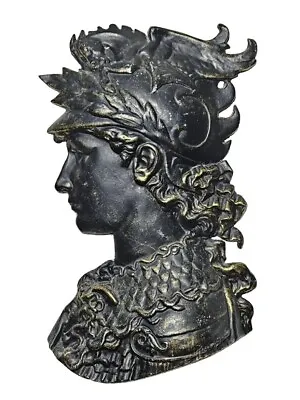 Vintage Perseus Medusa Greek Mythology Bust 16 3/4  Cast Aluminum Wall Hanging • $50