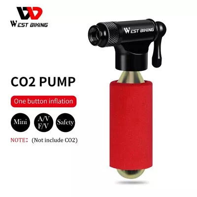 WEST BIKING Mini Bicycle Pump Fast Air CO2 Inflator Bike Pump Ball Pump Black • $15.28