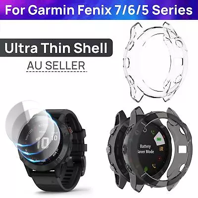 F Garmin Fenix 7 6 6X 6S Pro Epix 2 Screen Protector Case Cover Thin Shell Cable • $7.99