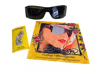 Ed Hardy Two Koi Fish Crystal Rhinestone Tortoise Sunglasses Black EHS002 • $65.95