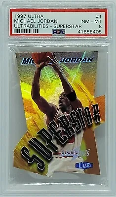 Michael Jordan 1997-98 Fleer Ultra Ultrabilities SuperStar Refractor PSA 8 NM-MT • $4000