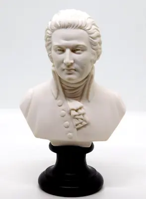 Statue Mozart Bust A Gianelli Italy 1966 Composite Cast Wooden Base 6 1/2   Tall • $49.95