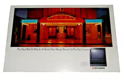 1989 Mitsubishi TV Sign - Free Standing Store Counter Card Of Movie Theater • $14.99