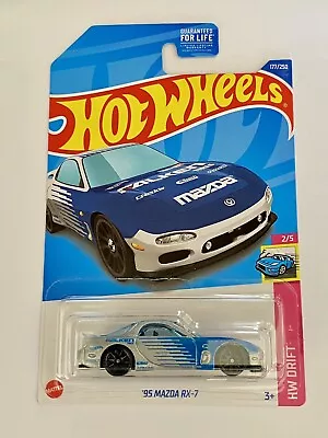 2022 HOT WHEELS #177 - ‘95 Mazda RX-7 (Silver Falken #2 HW Drift - Long Card) • $5