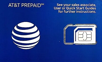 AT&T Prepaid SIM $40 Unlimited Talk & Text + 15GB 5G REFILL CARD • $48