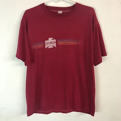 70s/80s Velva Sheen Indian Lakes Men's Red Extra Large T-Shirt • $15.60