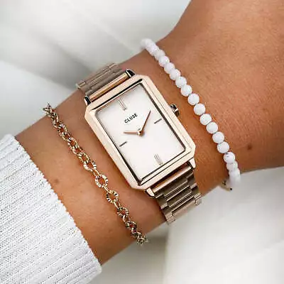 Cluse Fluette White/Rose Gold Link CW11503 • $189