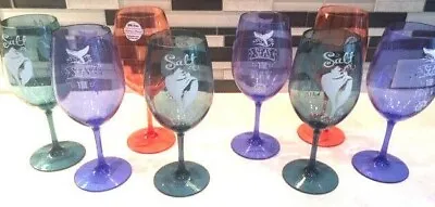 Set Of 4 Melanine 21oz Wine Or Water Glasses Coastal Marine Life Unbreakable • $46.99