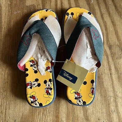 Disney Mickey Mouse Flip Flops Sandals Women 9-10 Denim Straps Brand New W/ Tag • $9.99