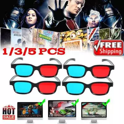 3D Red/Blue Glasses Black Frame Best For Home/Cinema/Theatre/Samsung/TV Screen☑ • $1.99