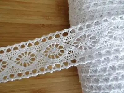 Vintage Style White Cotton Lace Edge Trimming 4cm Width For Apparel And Crafts • £3.49