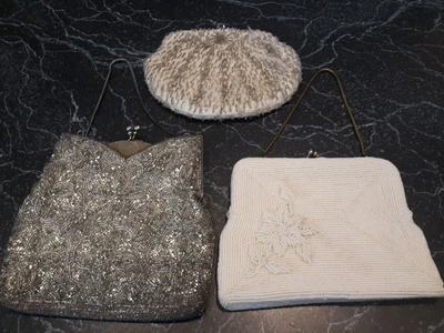 $19.99 • Buy Vintage 3 Purses 1 La Regale All Hong Kong Beaded Clutch All Beautiful 