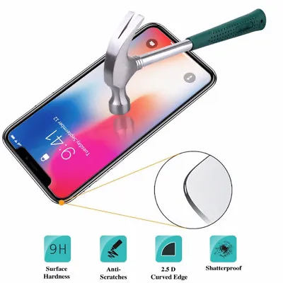 2pcs IPhone X / 8/ 7/ 6S/ 6/ Plus 2.5D 9H HD Tempered Glass Screen Protector • $4.99