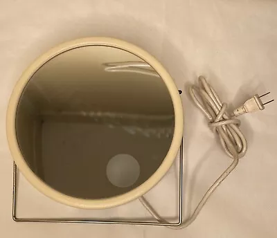 Baci Remcraft Lighted Vanity Makeup Lamp Magnifying Mirror Beige 9 Inch Vintage￼ • $63.99