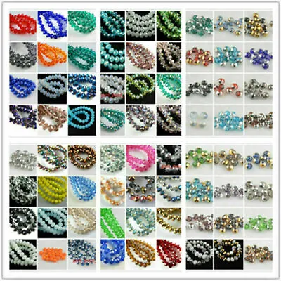$1.42 • Buy Pretty 3x2mm Glass Crystal Faceted Rondelle Spacer Beads Jewelry Findings DIY
