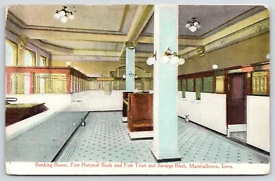 Marshalltown Iowa~First National Bank~Trust & Savings~Banking Room~Spittoons~'14 • $9