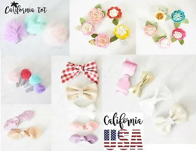 $0.99 • Buy  California Tot SALE Strong Grip Bow Clips Barrettes For Fine Hair Toddler Girls