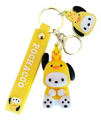 Sanrio Yellow Pochacco Keychain Purse Charm 3D Kawaii Backpack Charm Gift • $13.95