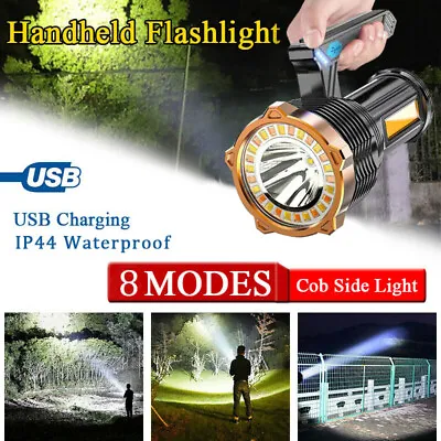 LED Flashlight USB Rechargeable Bright Torch 8 Lighting Modes Military Light • $10.78