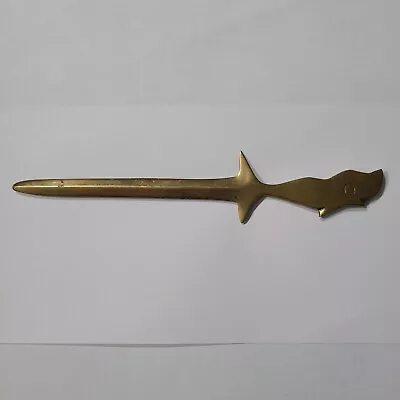 Vintage Brass Shark Letter Opener Sword Shaped 8.25  Long • $12.99