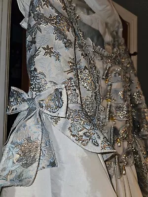 Vintage Inspired Rococo Pale Blue Brocade Dress - 18 Century Gown • $300