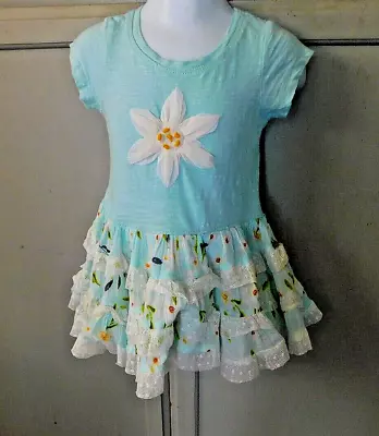 Mimi & Maggie Blue S/S Daisy Dress Toddler Girl Sz 18 Mos • $5.99