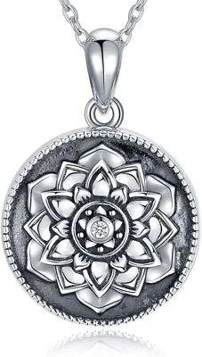 Beautiful Lotus Locket Pictures Necklace Sterling Silver 925  #6 • $30.18