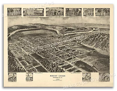 1906 Mount Union Pennsylvania Vintage Old Panoramic City Map - 24x32 • $24.95