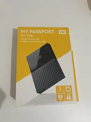 WD 3TB My Passport Portable External Hard Drive USB 3.2 Gen 1 Midnight Black • £122.99