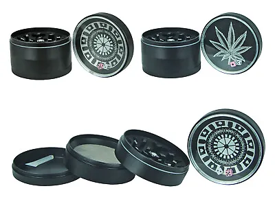 Large Metal Herb Grinder 60mm Concave Top 4 Piece Heavy Duty Kitchen Crusher UK • £11.99