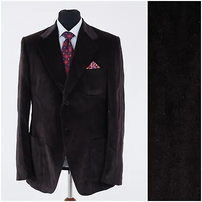 Mens D&G Velvet Blazer 42L UK Size Italian Dark Brown Cotton Sport Coat Jacket • £199.99