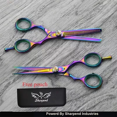 5.5  Professional Hair Cutting Japanese Scissors Thinning Barber Shears Set Kit • $16.50