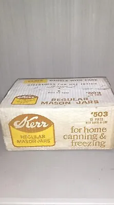 SEALED! Kerr Mason Self Sealing Clear Embossed RARE 1 Pint Jars VTG Lot Of 12  • $69.95