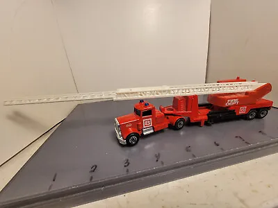 Matchbox Convoy Peterbilt Tractor Trailer Fire Ladder Truck 1:80 • $18.99