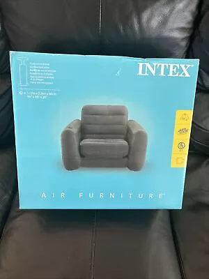 Intex Inflatable Pull Out Sofa Chair Sleeper With Twin Sized Air Bed Mattress • £49.99