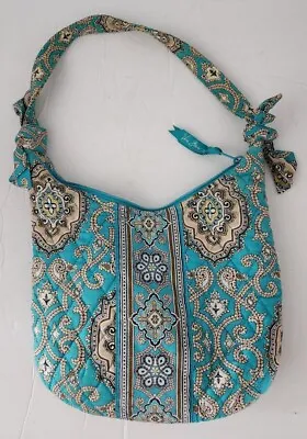 Vera Bradley TOTALLY TURQ Turquoise Small Shoulder Bag Hand Purse Zip Quilted  • $35