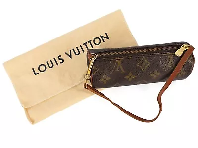 Vintage 1980s Louis Vuitton Monogram Canvas Leather Mini Papillon Pochette • $500