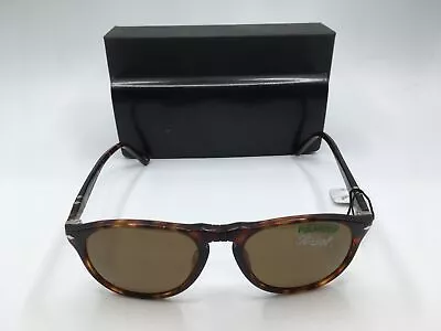 $79.99 • Buy Persol 0PO9649S Men's Havana Frame Brown Polarized Lens Pilot Sunglasses 52MM
