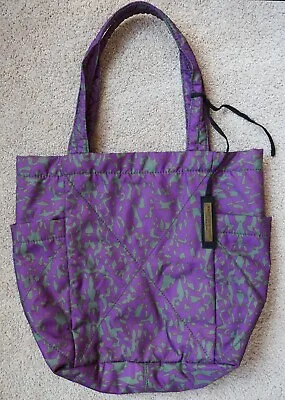 Marc New York Andrew Marc Shopper Tote Bag Nylon Purple Green Abstract NWOT • $25