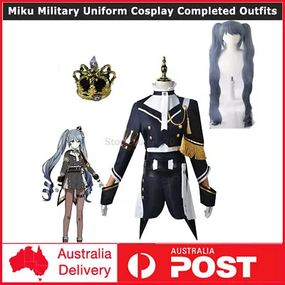 Miku Military Uniform Cosplay Completed Outfits Costume Wig Dress Xmas Party Set • $23.93