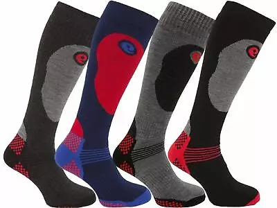 Mens Long Warm Hiking Walking Thick Thermal Snowboard Winter Padded Ski Socks • £12.99