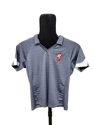 Holloway Ladies Medium Gray And White Ole Miss Rebels Colonel Reb Polo Shirt • $25