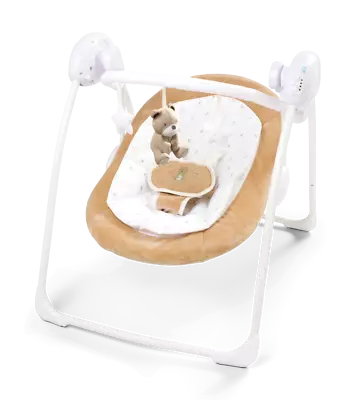 Deluxe Foldable Little Teddy First Baby Electric Swing Soothing Music & Toys 080 • £44.99