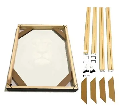 £9.99 • Buy 2 Sizes DIY Wooden Photo Frames Kit For Canvas Painting Art Stretcher Strip Wrap
