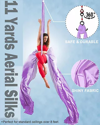 Aerial Silks Equipment-Low To Medium Stretch Aerial Silk Hardware Kit For Dance • $189.99