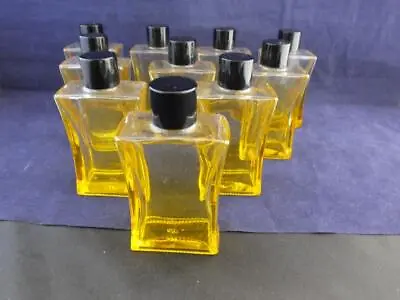 Yellow Coloured Glass Bottles 42ml With Black Tops - 10. • £10.96