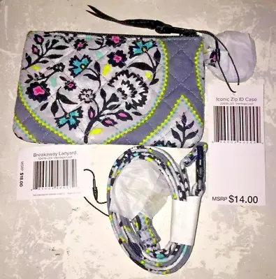 VERA BRADLEY Breakaway Lanyard HERITAGE LEAF & Zip ID Case NWT Badge Holder • $19.95