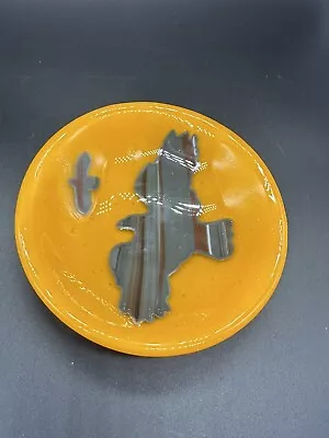 VVB KVB Art FUSED GLASS Trinket Vanity Dish Bowl Birds Victor & Kelly Von Beck • $18