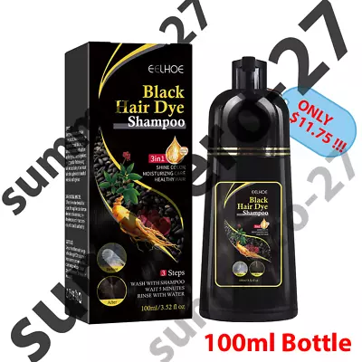 100ml Permanent Black Hair  Dye Shampoo Fast Hair Dye Shampoo 3 In One • $11.75