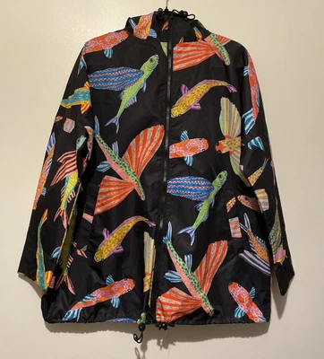 $135 • Buy GORMAN  Fish May Fly” Raincoat Coat Jacket Size S/M